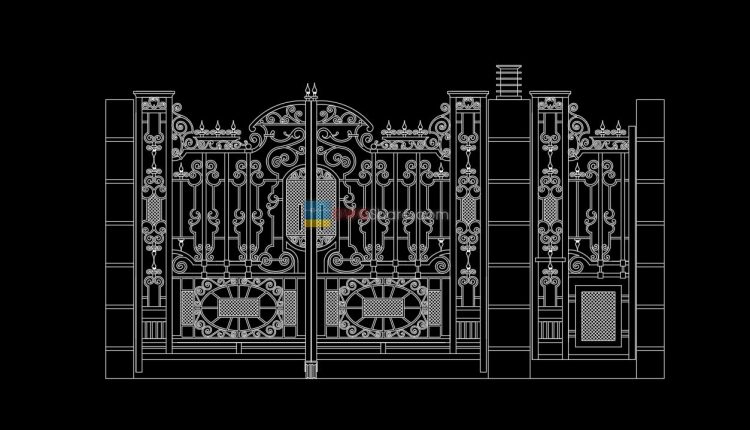 Gate and Fence design AutoCAD blocks free download 15