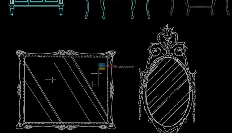 7.Classic Dressing Table CAD Blocks free download