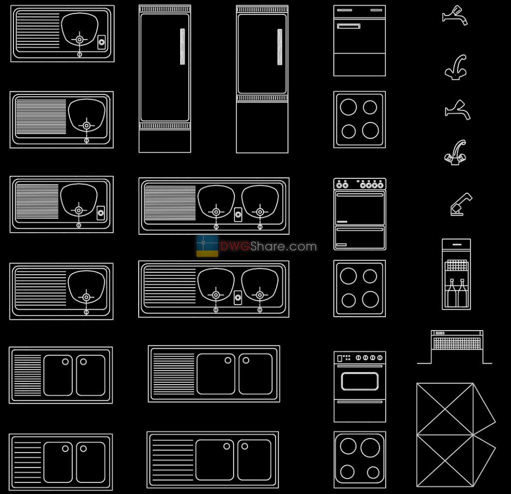 7.Kitchen furniture AutoCAD blocks free download