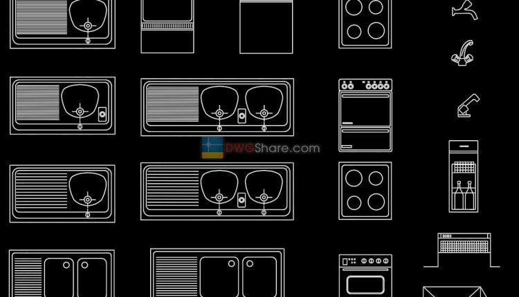 7.Kitchen furniture AutoCAD blocks free download