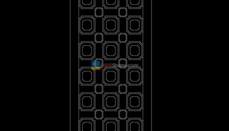 19.Autocad Wooden Door free download