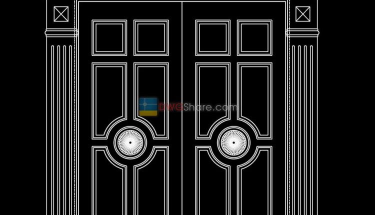 Autocad Wooden Door 23