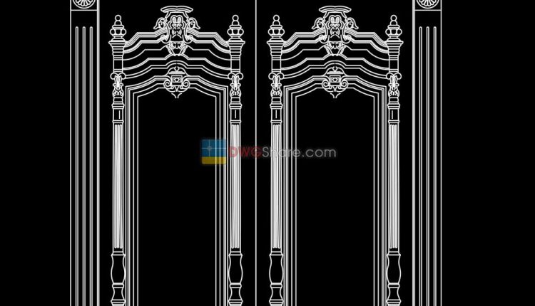 Autocad Wooden Door 25