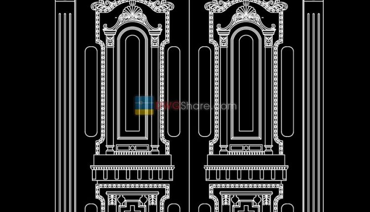Autocad Wooden Door 26