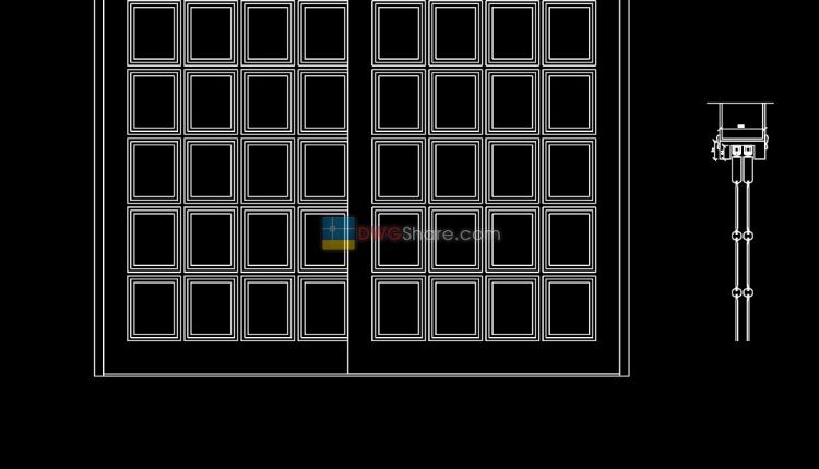 Autocad Wooden Door 27