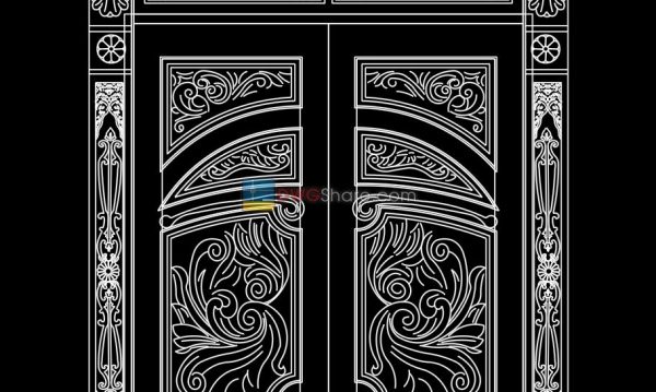 28.Autocad Wooden Door free download