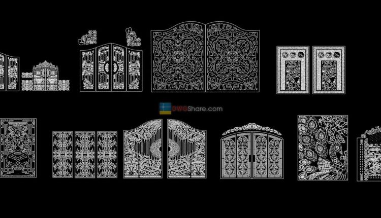 19. Gate design AutoCAD blocks free download