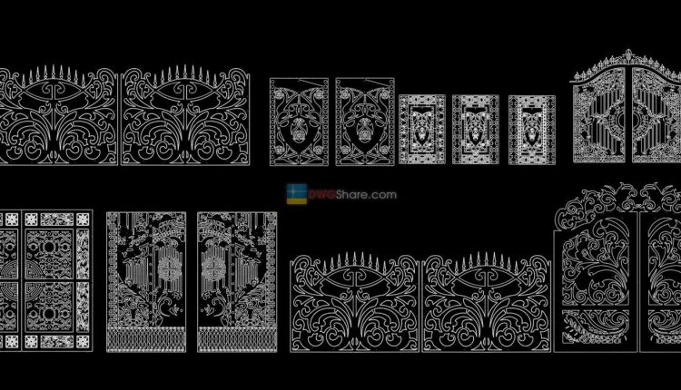 20.Gate design AutoCAD blocks free download
