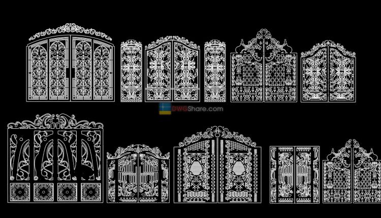 Gate and Fence design AutoCAD blocks free download 21