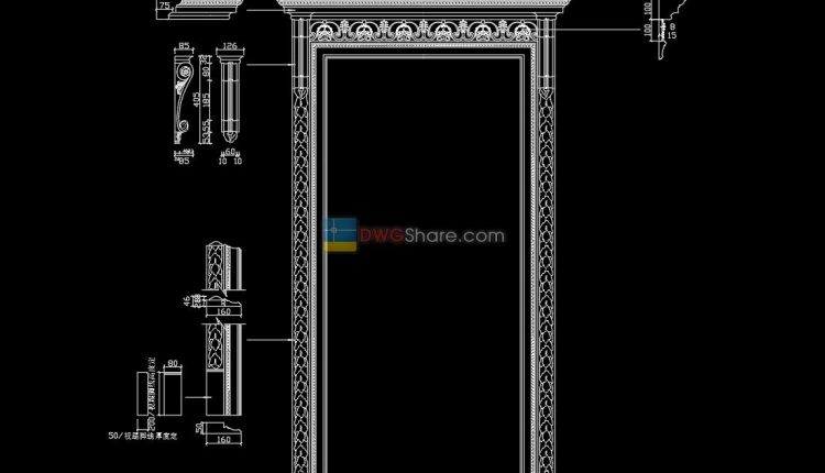 35.Autocad Wooden Door free download