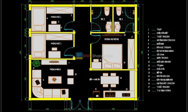 37.Apartment Plan Design AutoCAD File Free download