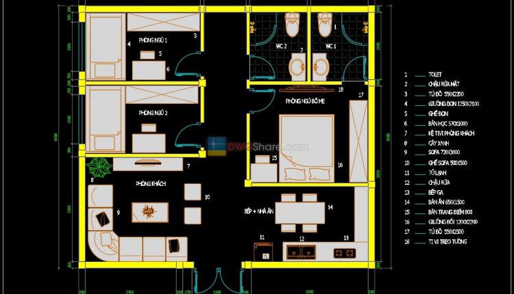 37.Apartment Plan Design AutoCAD File Free download