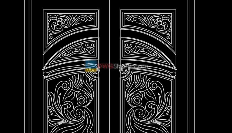 29.Autocad Wooden Door free download