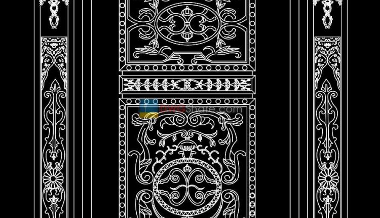 31.Autocad Wooden Door free download