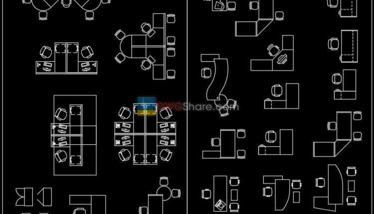 24.Office furniture Cad Blocks free download