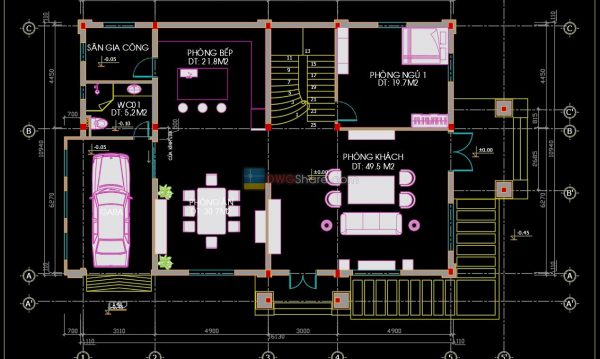 40.House Plan Design AutoCAD File Free download
