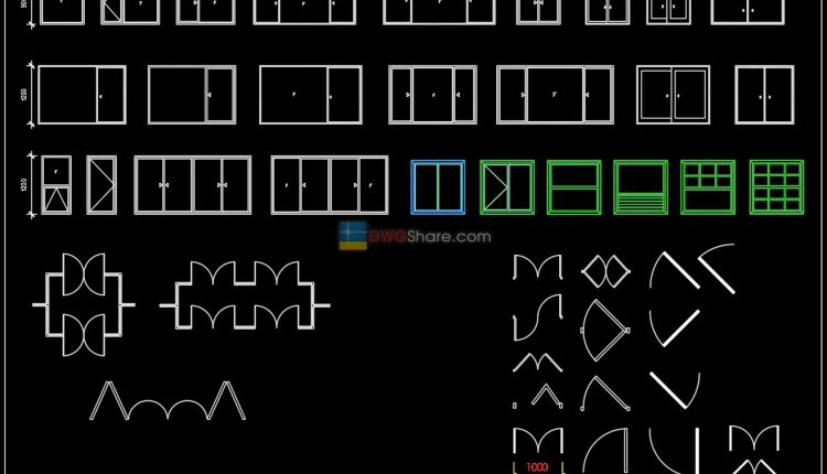 47.Autocad Wooden Door free download