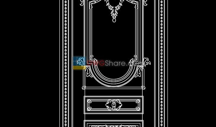 38.Autocad Wooden Door free download