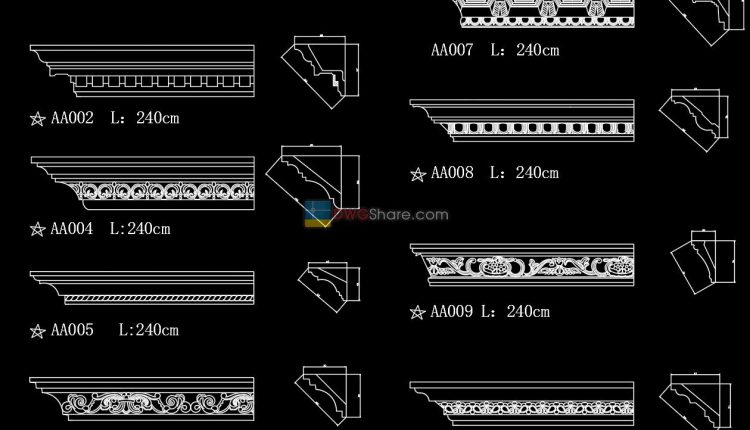 11.Neoclassical Style Decor CAD Design Elements