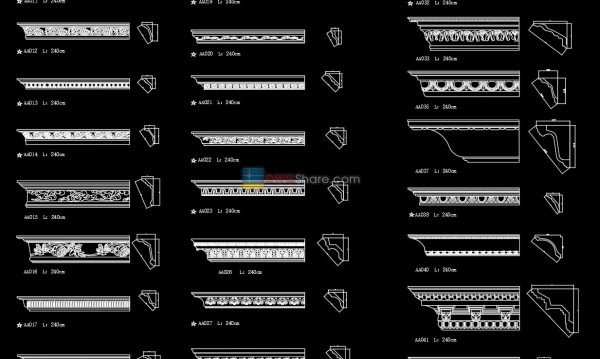 12.Neoclassical Style Decor CAD Design Elements