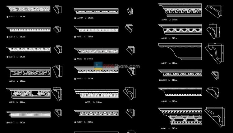 12.Neoclassical Style Decor CAD Design Elements
