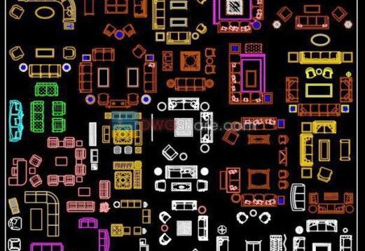 29.Sofa in Plan Cad Blocks free download