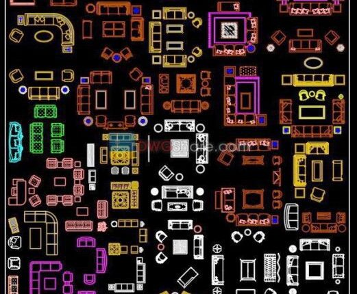 29.Sofa in Plan Cad Blocks free download