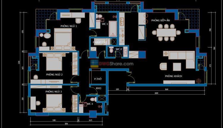 43.Apartment Plan Design AutoCAD File Free download