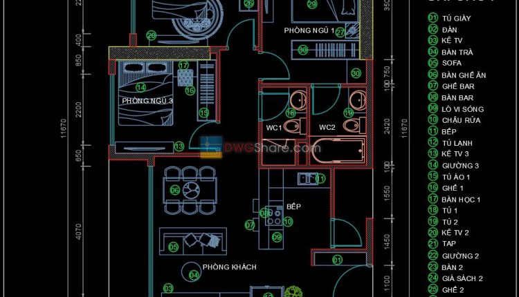 44.Apartment Plan Design AutoCAD File Free download