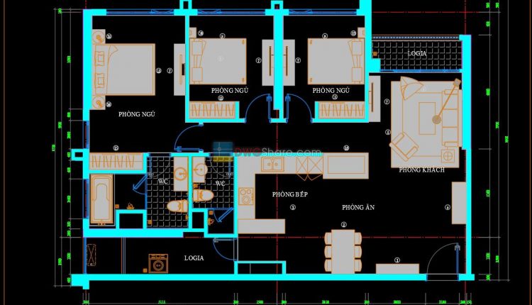 45.Apartment Plan Design AutoCAD File Free download
