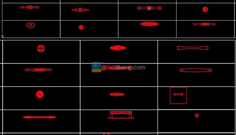 12.Cabinet Hardware AutoCAD blocks free download