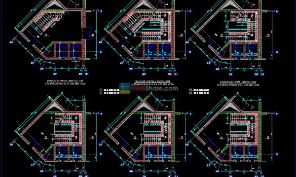 15.Details handrail stairs, handrails autocad free download