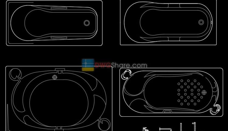 15.Jacuzzi set free AutoCAD drawing download
