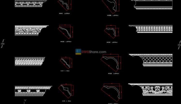 17.Neoclassical Style Decor CAD Design Elements