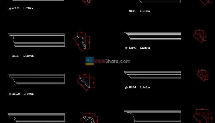 18.Neoclassical Style Decor CAD Design Elements