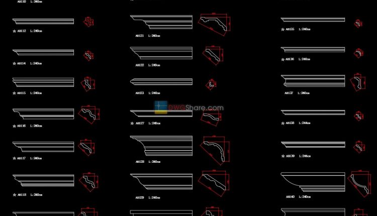 19.Neoclassical Style Decor CAD Design Elements