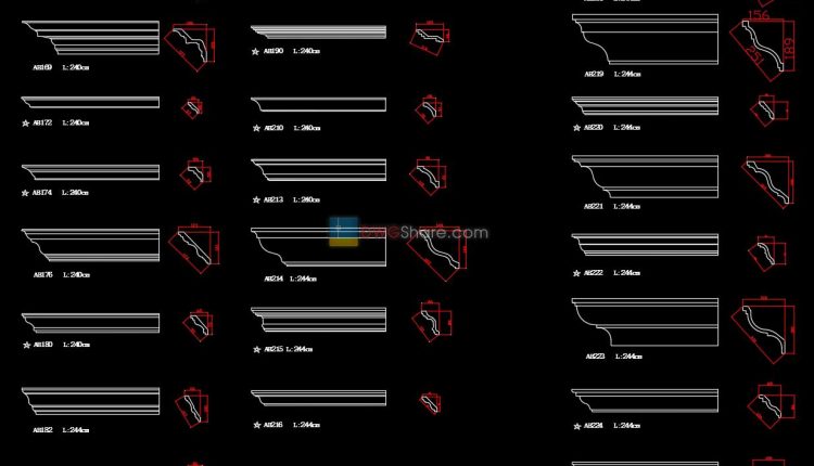 21.Neoclassical Style Decor CAD Design Elements