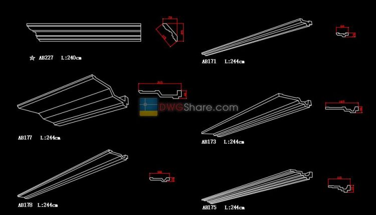 22.Neoclassical Style Decor CAD Design Elements