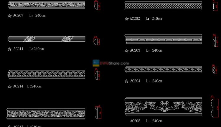 23.Neoclassical Style Decor CAD Design Elements