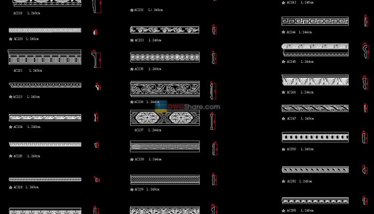 24.Neoclassical Style Decor CAD Design Elements