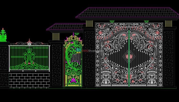 25.Gate and Fence design AutoCAD blocks free download