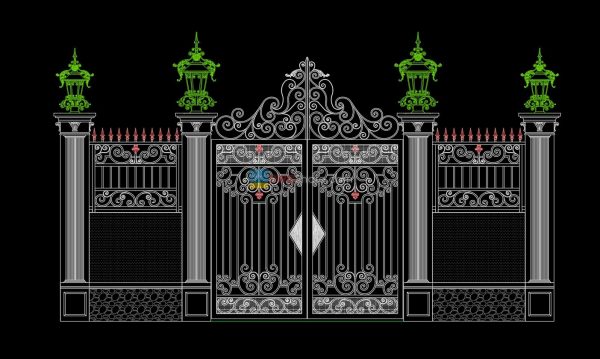 28.Gate and Fence design AutoCAD blocks free download