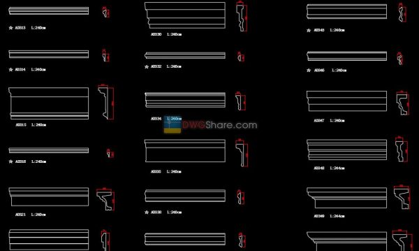 28.Neoclassical Style Decor CAD Design Elements