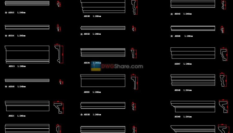 28.Neoclassical Style Decor CAD Design Elements