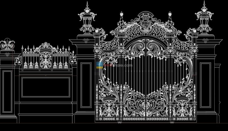 29.Gate and Fence design AutoCAD blocks free download