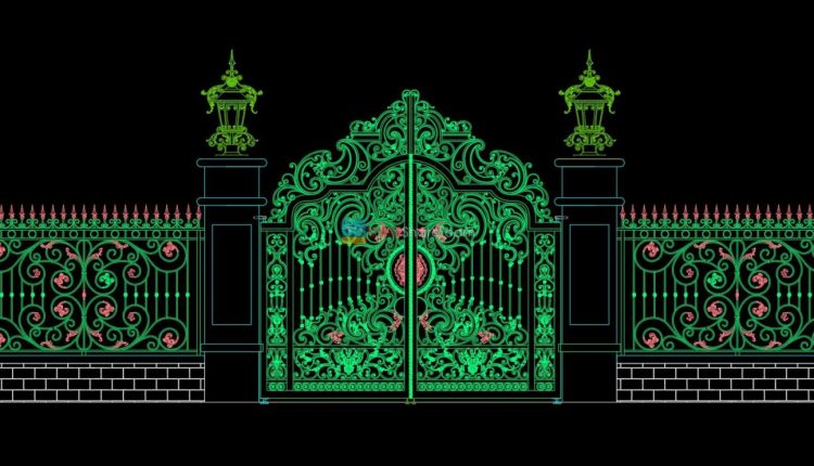 30.Gate and Fence design AutoCAD blocks free download