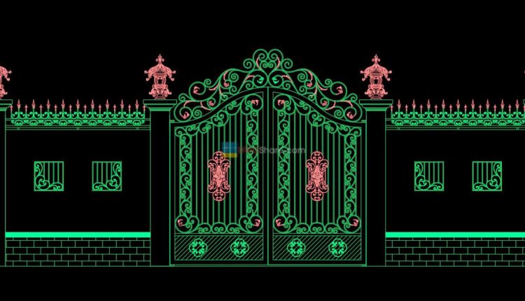 31.Gate and Fence design AutoCAD blocks free download