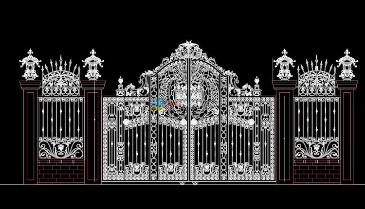 33.Gate and Fence design AutoCAD blocks free download