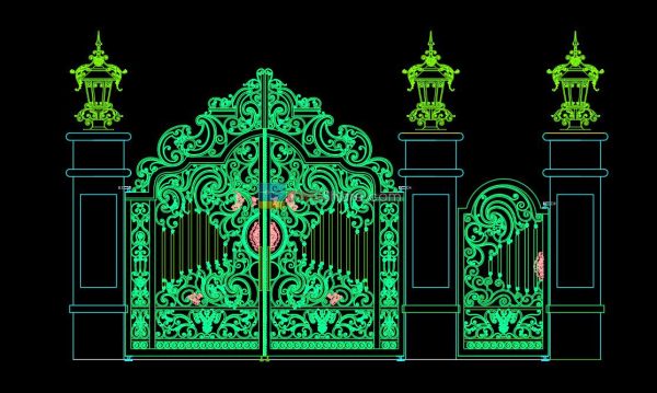 35.Gate design AutoCAD blocks free download