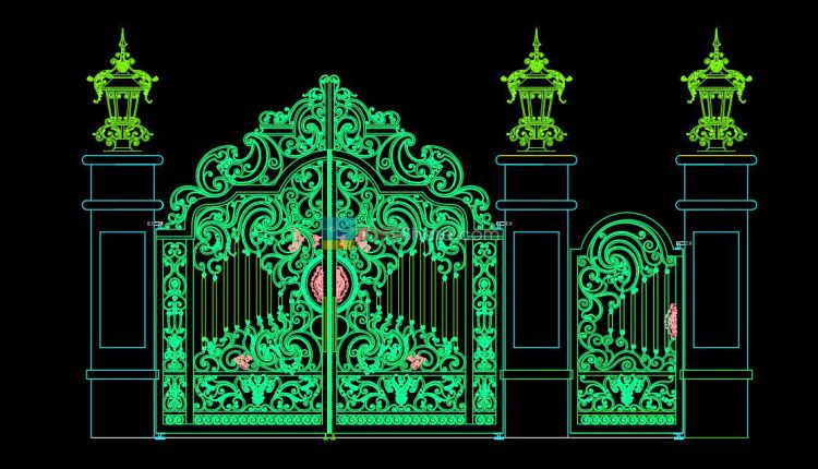35.Gate design AutoCAD blocks free download
